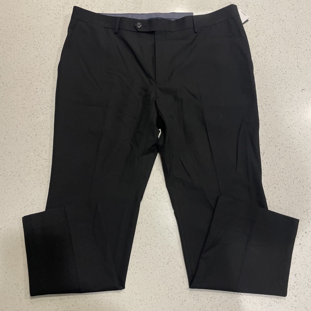 Tommy Hilfiger Men's George Pants Size 40 x 32 Black Flat Front NWT